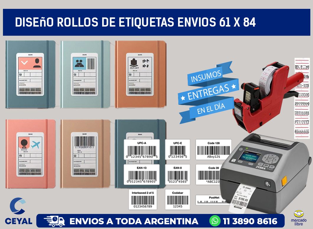 Diseño ROLLOS DE ETIQUETAS ENVIOS 61 x 84