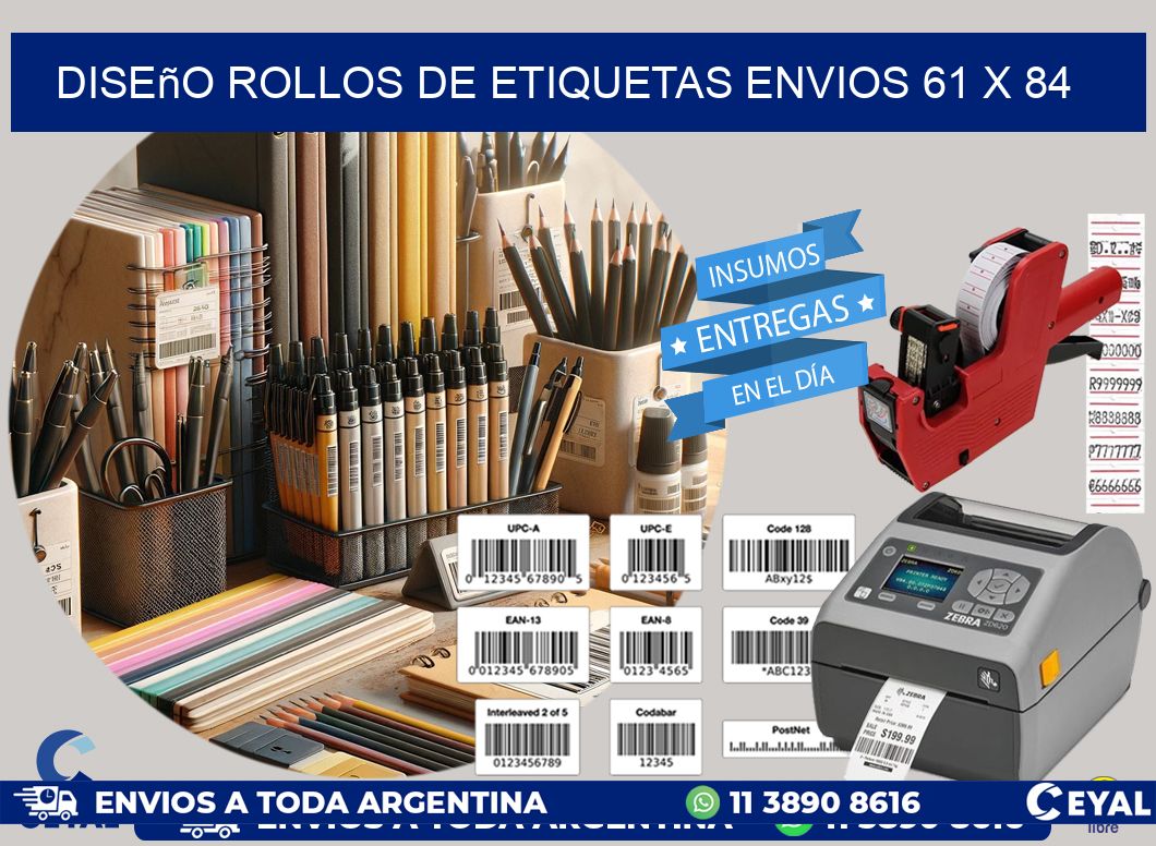 Diseño ROLLOS DE ETIQUETAS ENVIOS 61 x 84