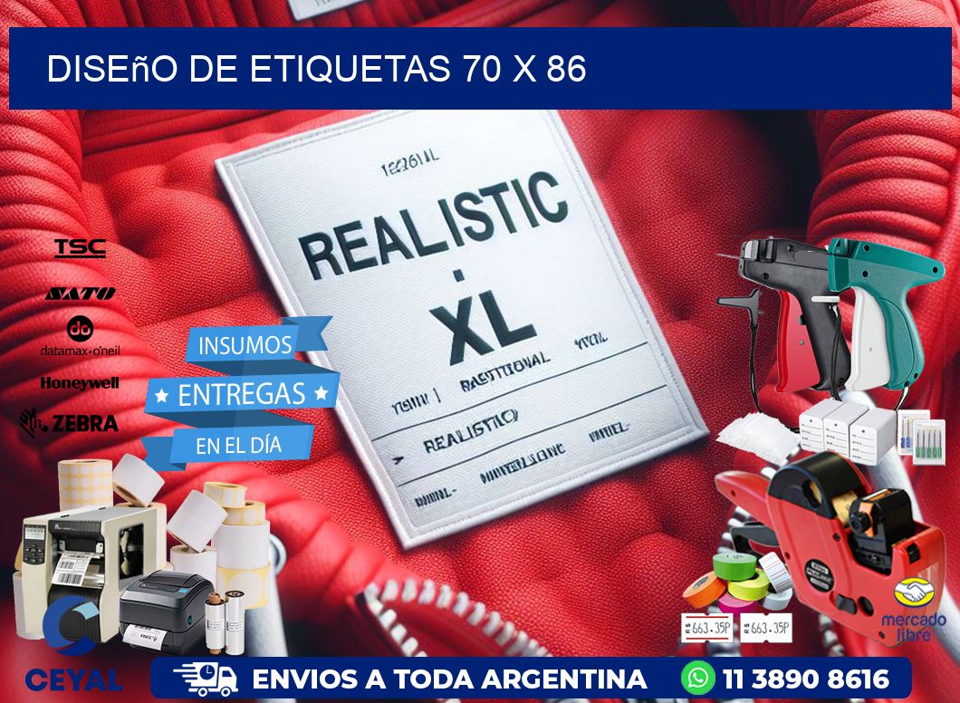 Diseño de etiquetas 70 x 86