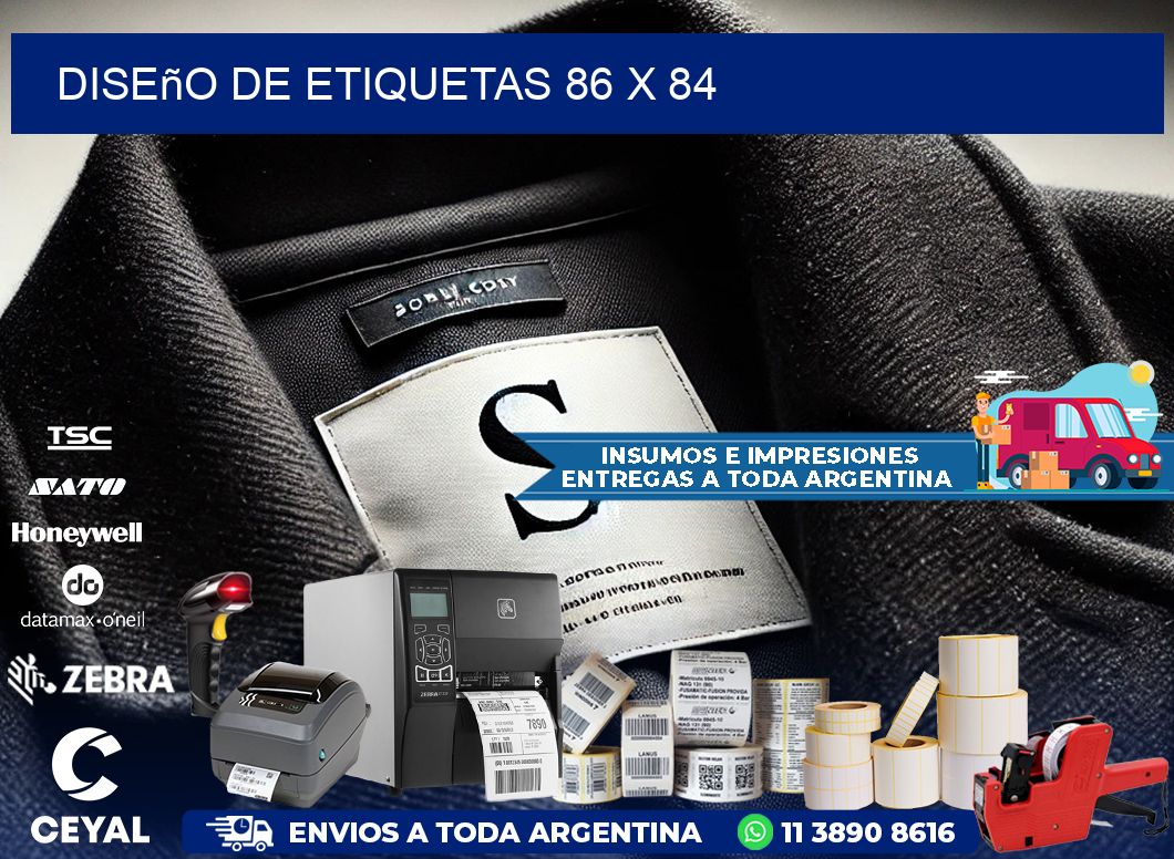 Diseño de etiquetas 86 x 84