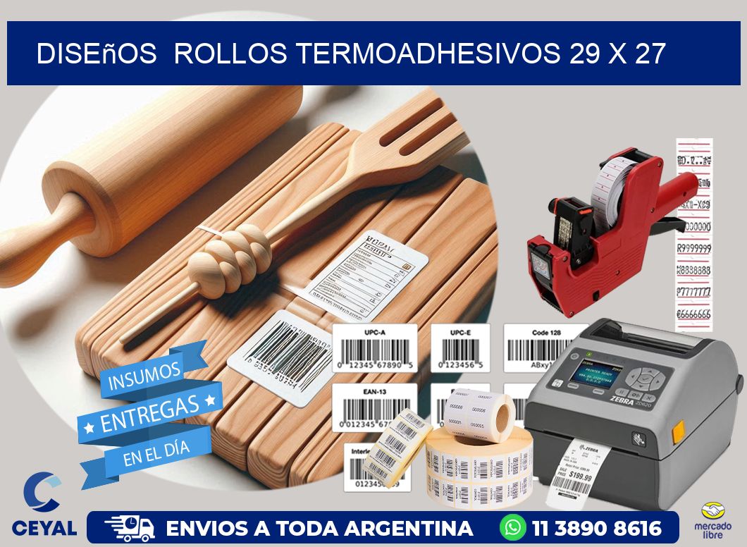 Diseños  ROLLOS TERMOADHESIVOS 29 x 27
