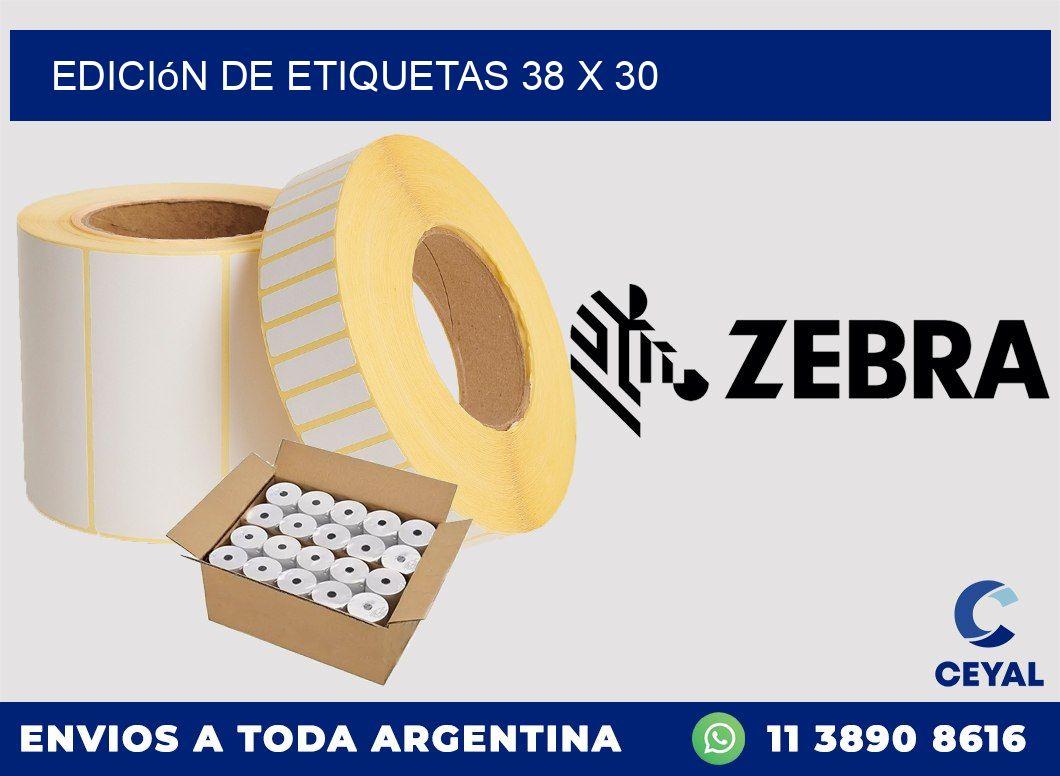 Edición de etiquetas 38 x 30