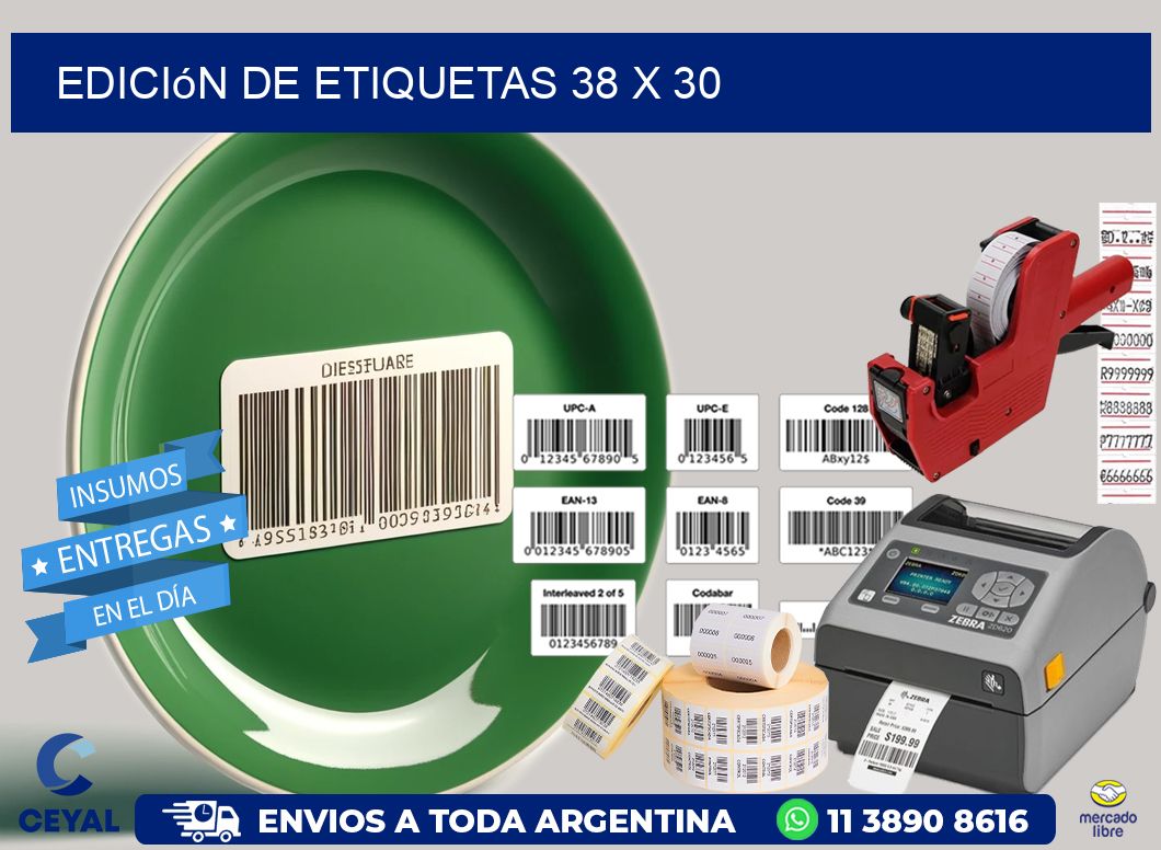 Edición de etiquetas 38 x 30