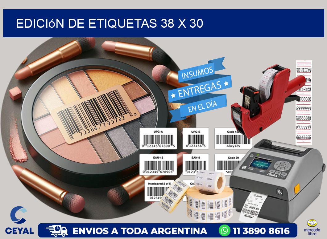 Edición de etiquetas 38 x 30