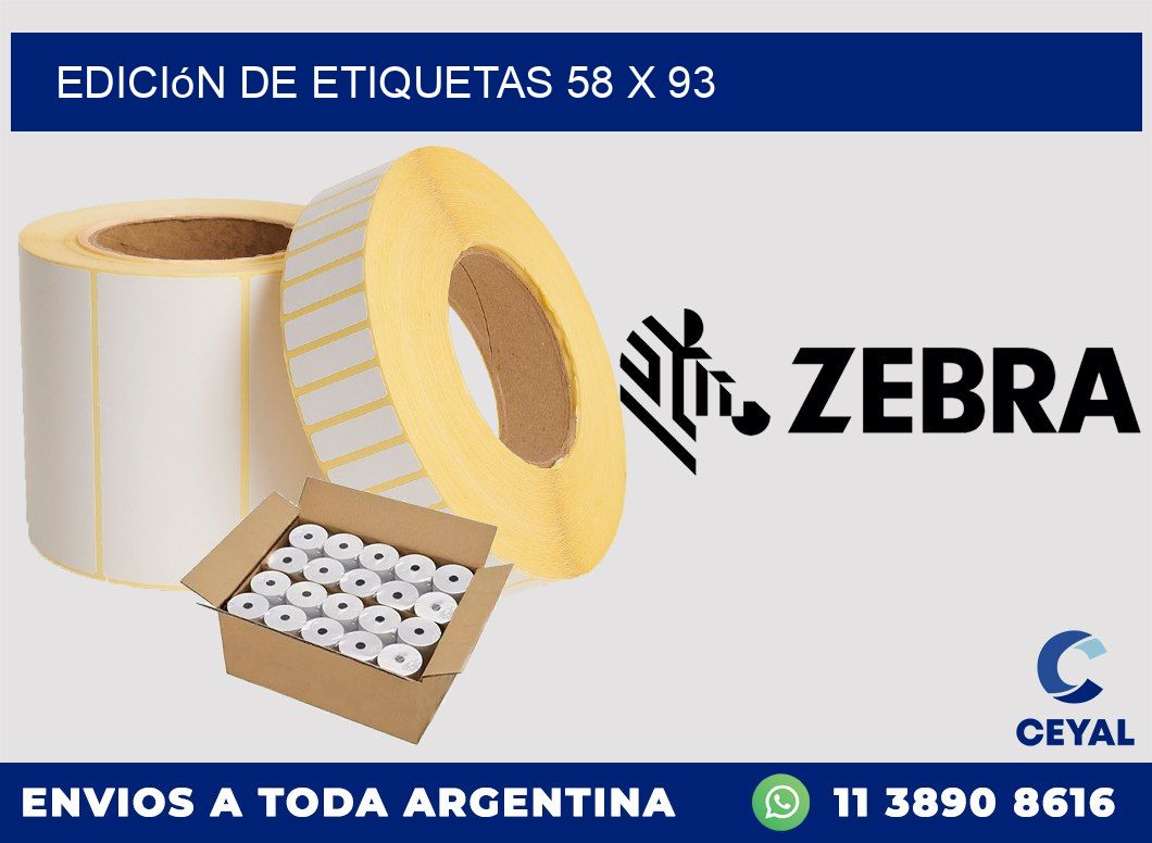 Edición de etiquetas 58 x 93