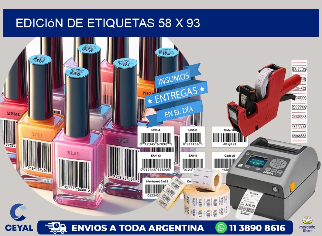 Edición de etiquetas 58 x 93