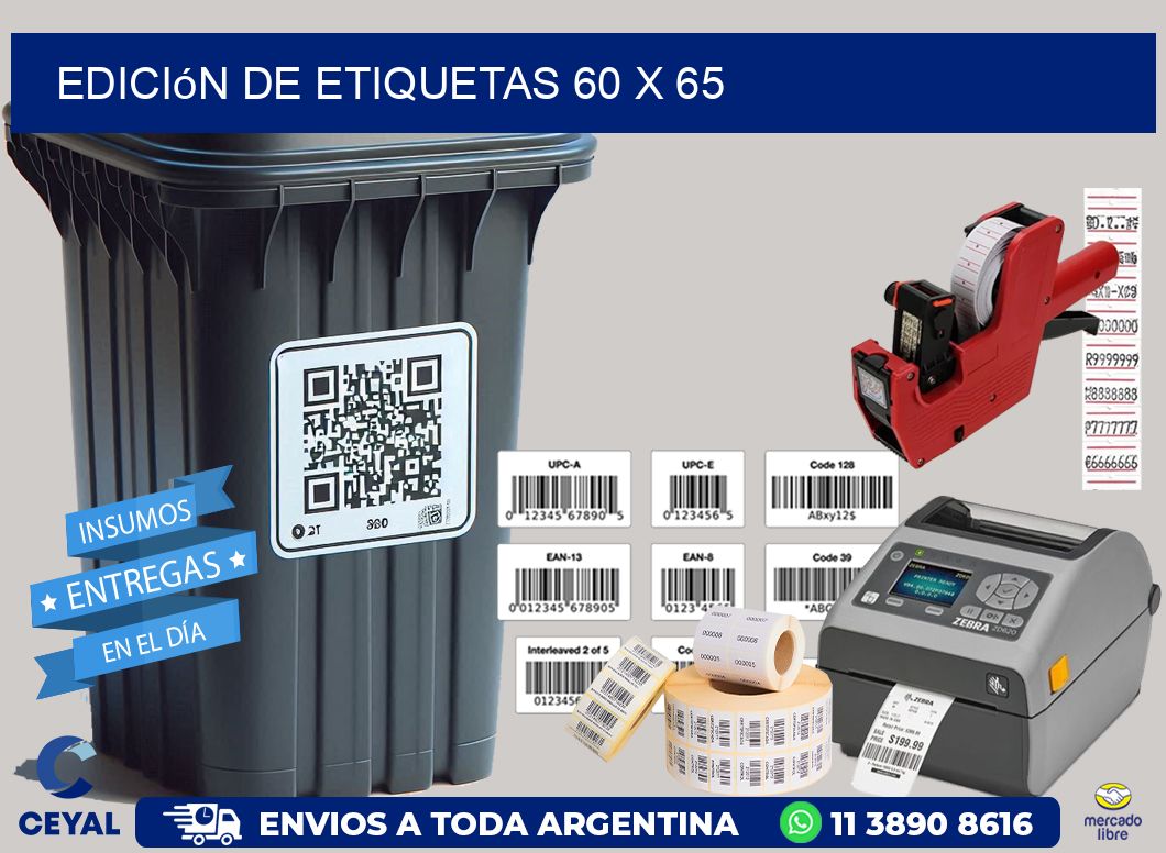 Edición de etiquetas 60 x 65