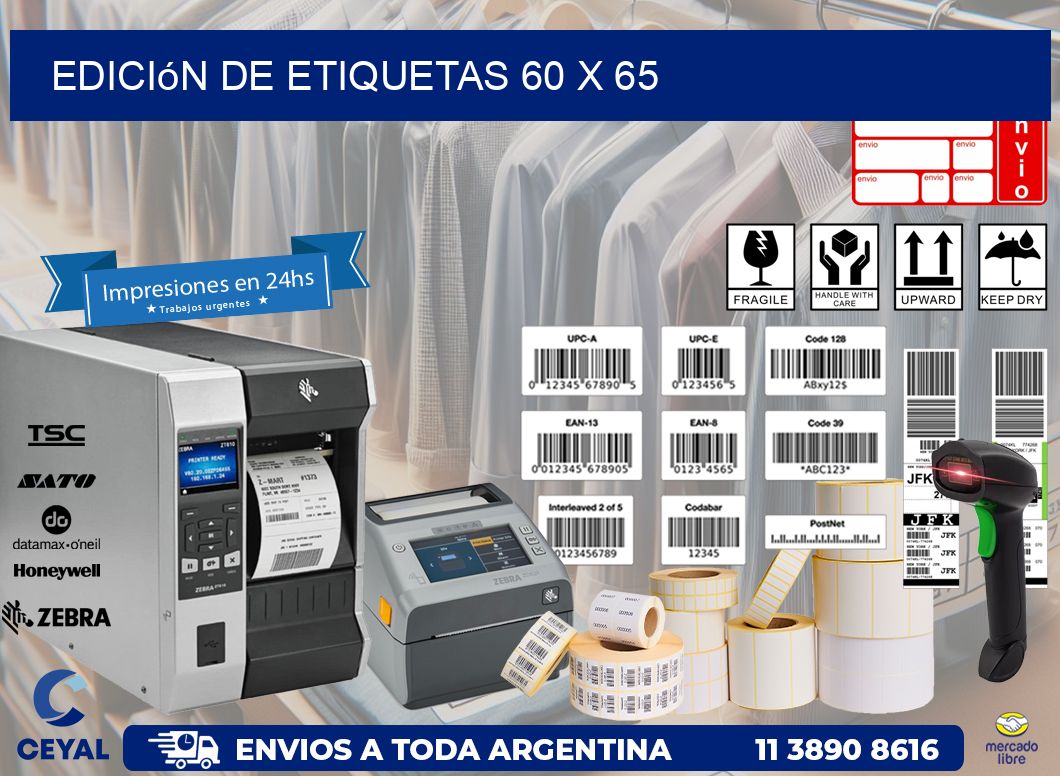 Edición de etiquetas 60 x 65