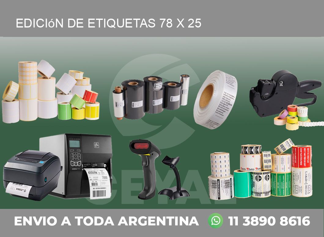 Edición de etiquetas 78 x 25
