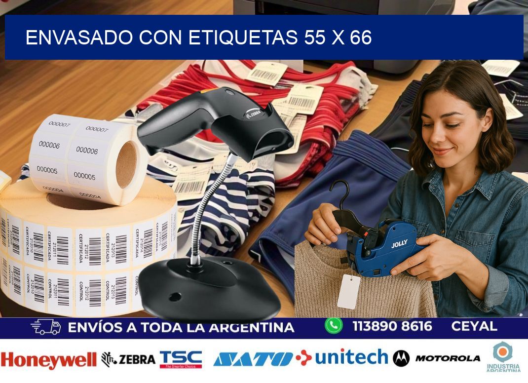 Envasado con etiquetas 55 x 66