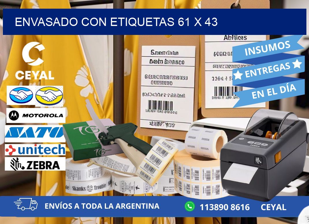 Envasado con etiquetas 61 x 43