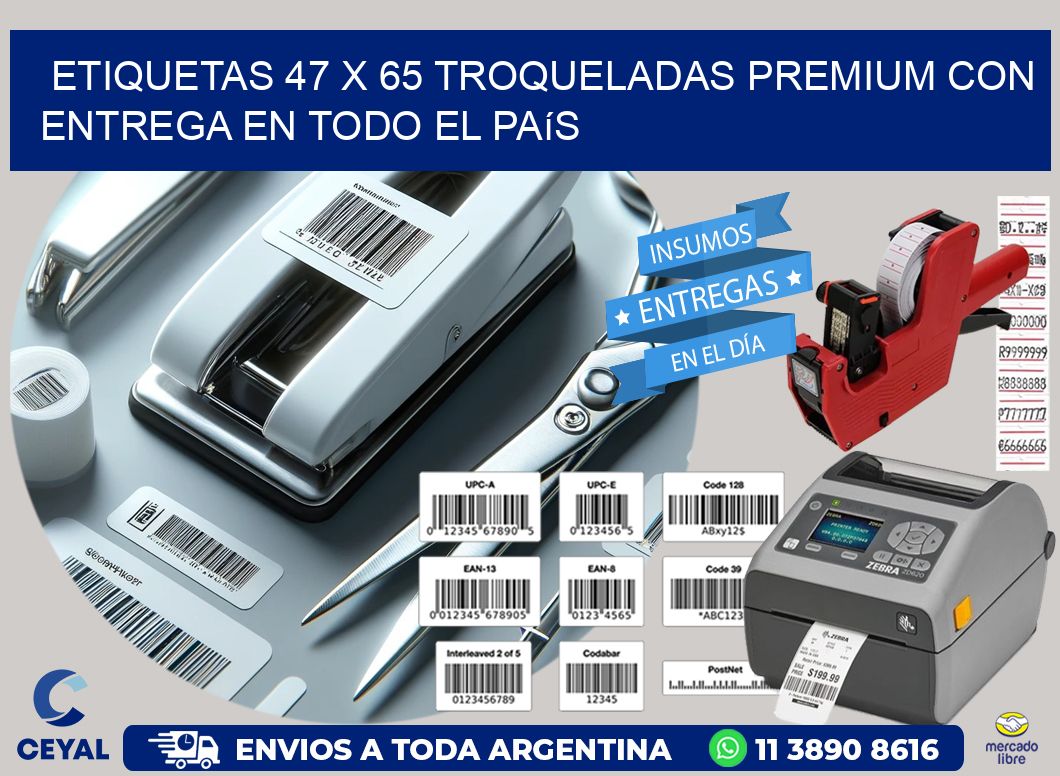 Etiquetas 47 x 65 troqueladas premium con entrega en todo el país
