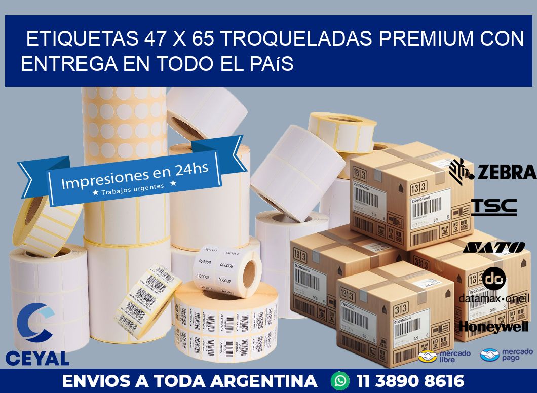 Etiquetas 47 x 65 troqueladas premium con entrega en todo el país