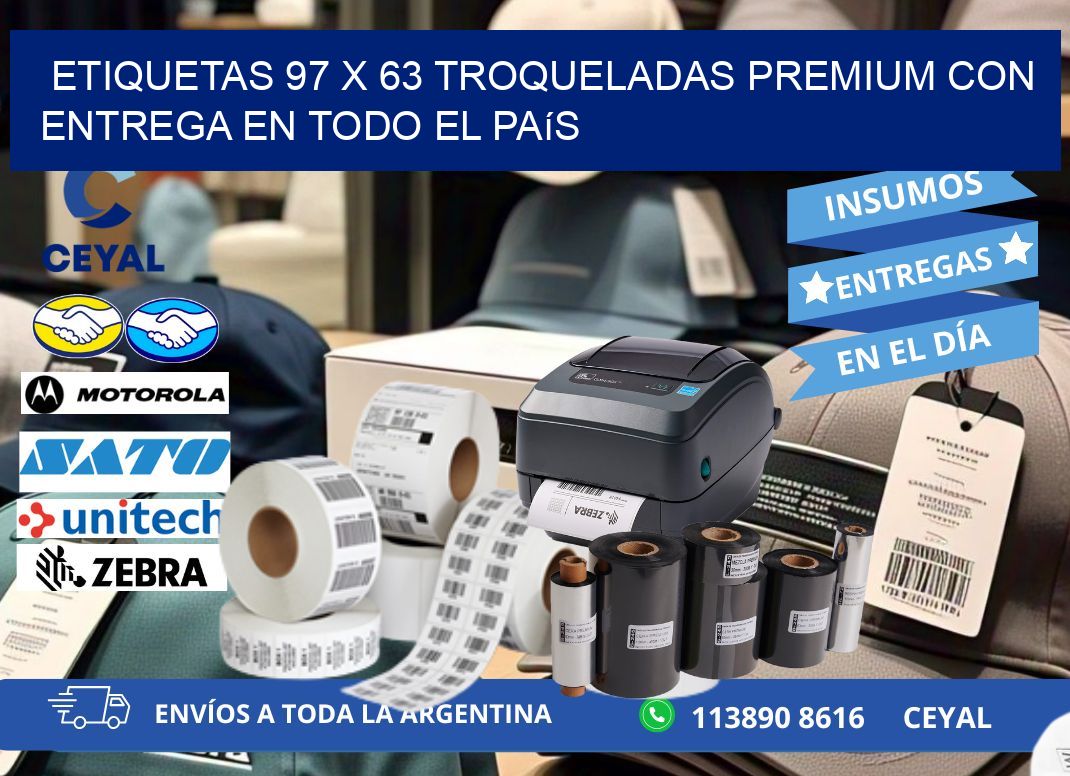 Etiquetas 97 x 63 troqueladas premium con entrega en todo el país