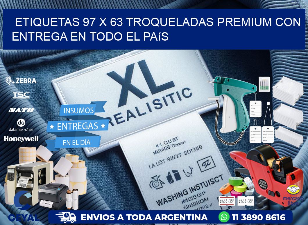 Etiquetas 97 x 63 troqueladas premium con entrega en todo el país