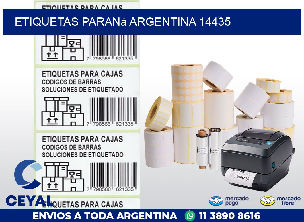 Etiquetas Paraná Argentina 14435