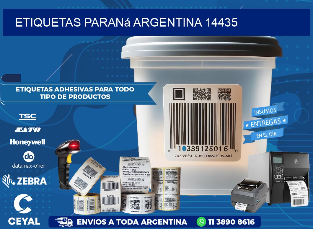 Etiquetas Paraná Argentina 14435