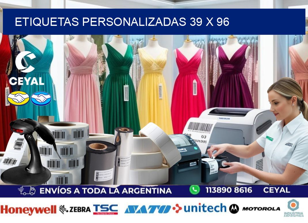 Etiquetas personalizadas 39 x 96