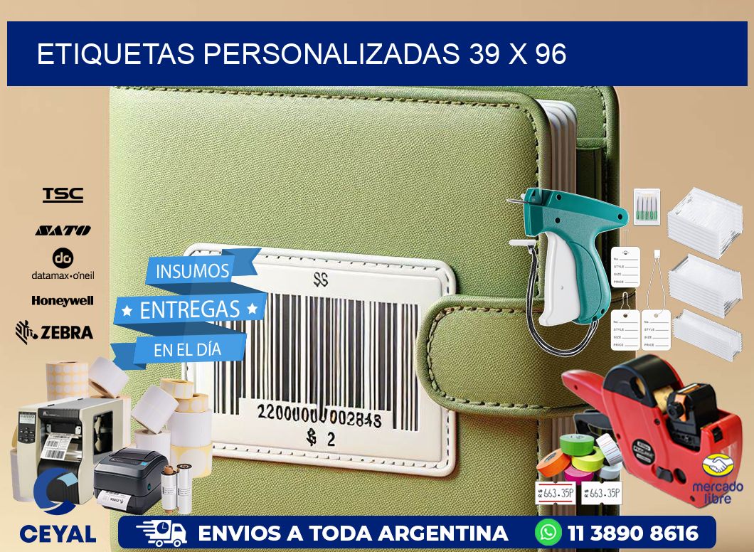 Etiquetas personalizadas 39 x 96
