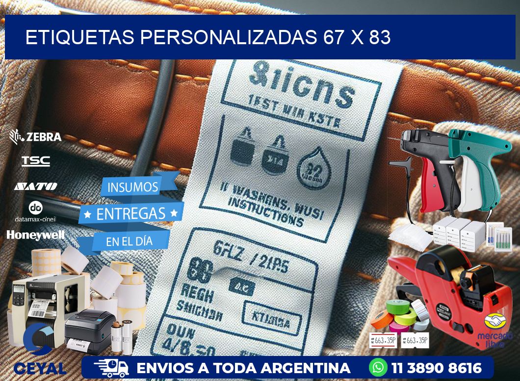 Etiquetas personalizadas 67 x 83