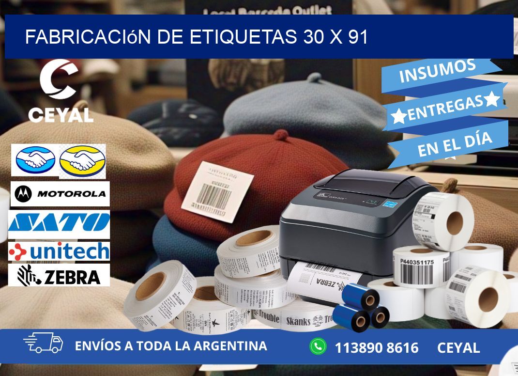 Fabricación de etiquetas 30 x 91