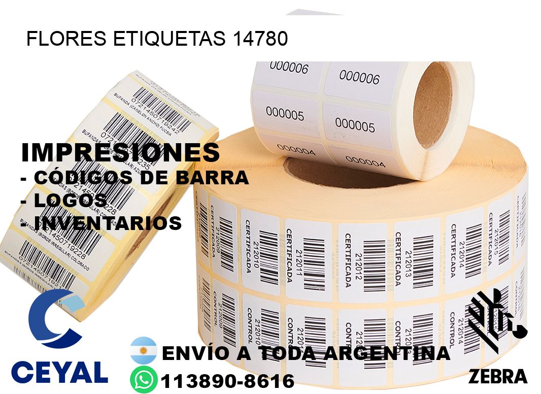 Flores etiquetas 14780
