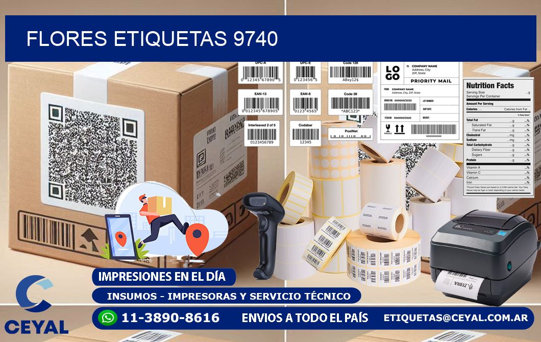 Flores etiquetas 9740