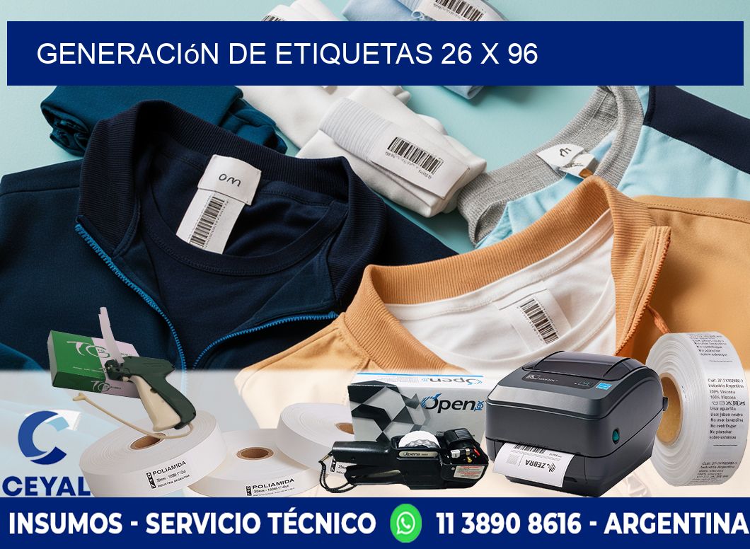 Generación de etiquetas 26 x 96
