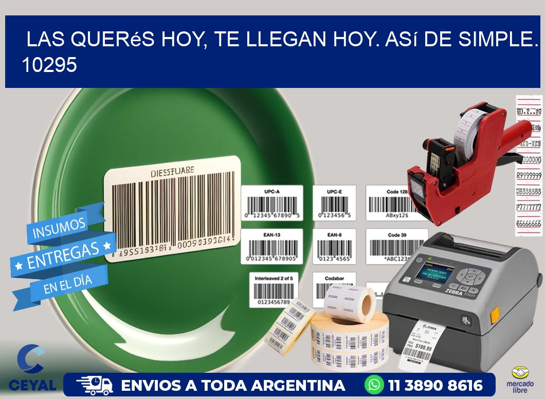 Las Querés Hoy, Te Llegan Hoy. Así de Simple. 10295