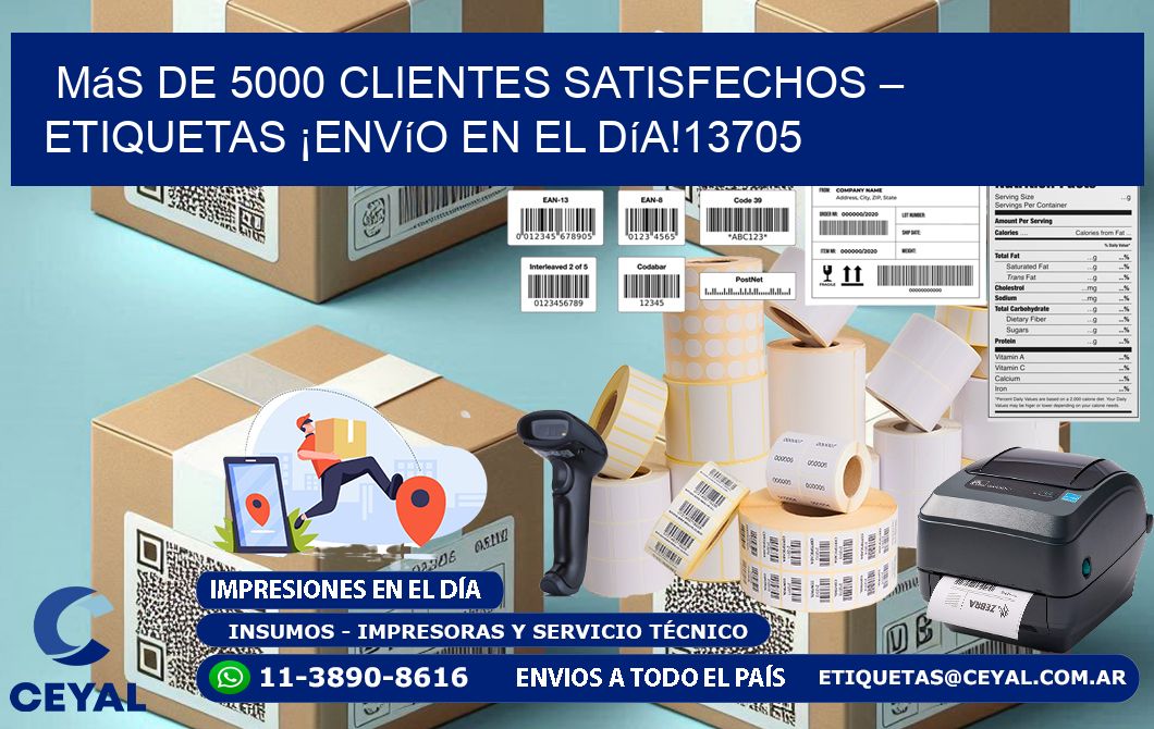 Más de 5000 Clientes Satisfechos – etiquetas ¡Envío en el Día!13705