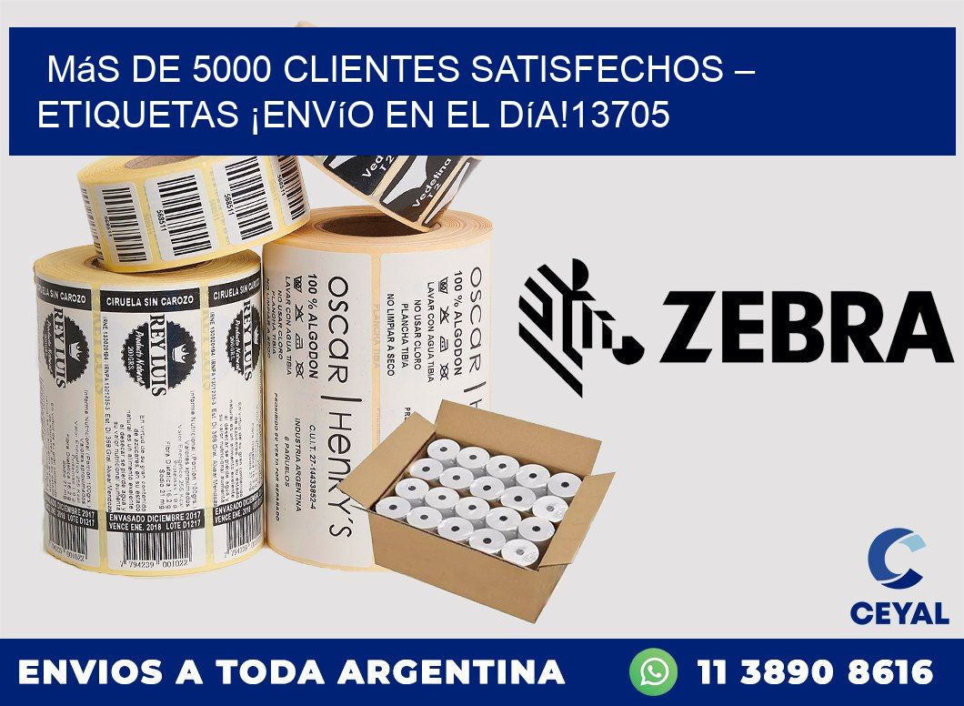 Más de 5000 Clientes Satisfechos – etiquetas ¡Envío en el Día!13705