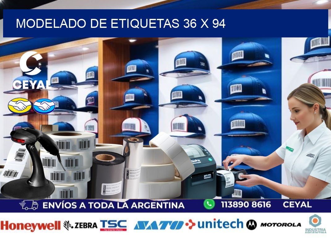 Modelado de etiquetas 36 x 94