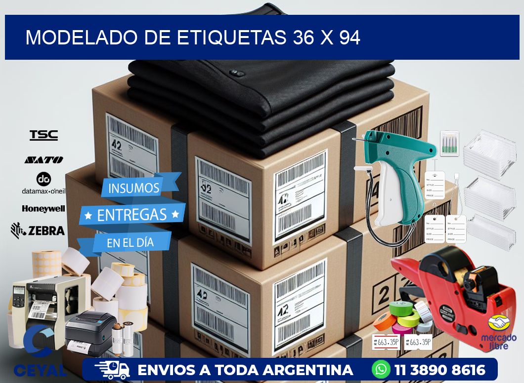 Modelado de etiquetas 36 x 94