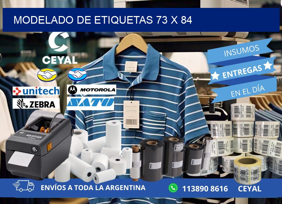Modelado de etiquetas 73 x 84