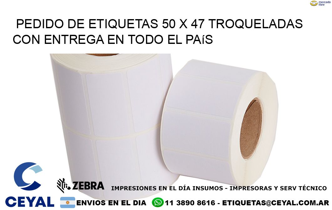 Pedido de etiquetas 50 x 47 troqueladas con entrega en todo el país
