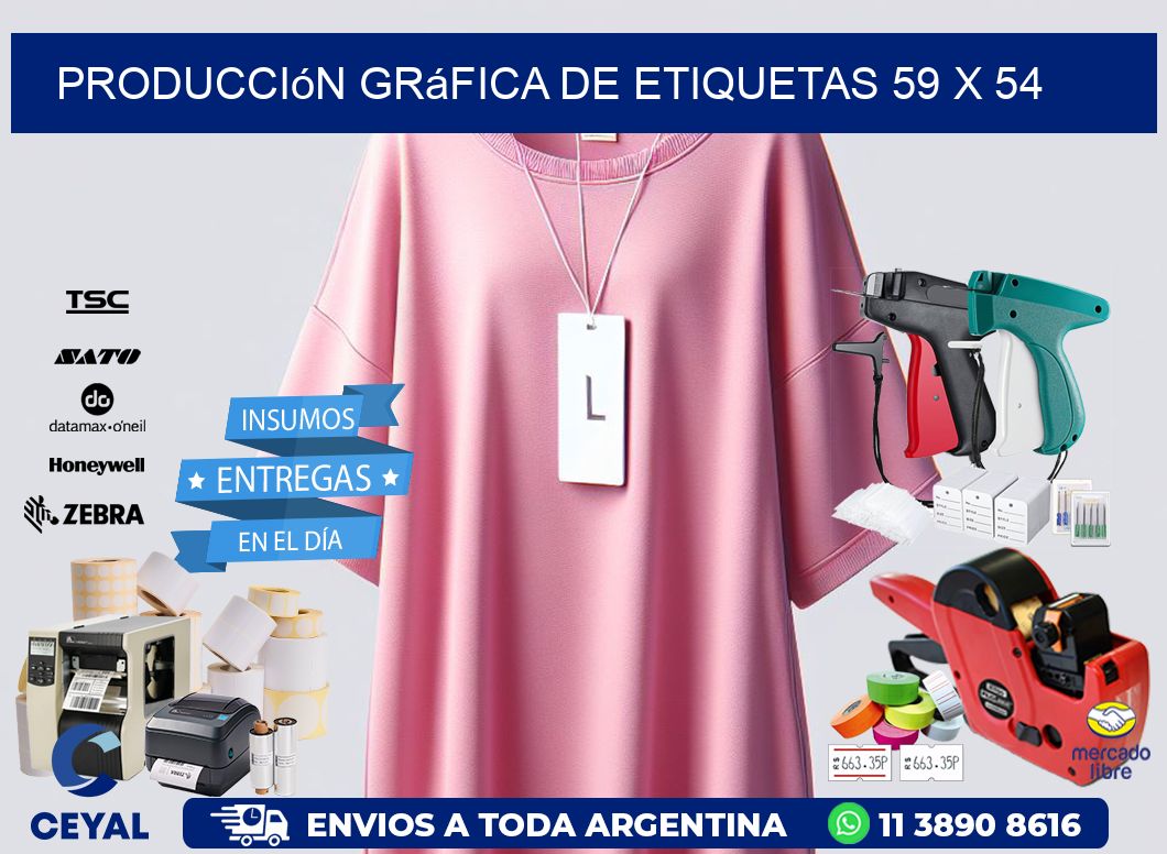 Producción gráfica de etiquetas 59 x 54