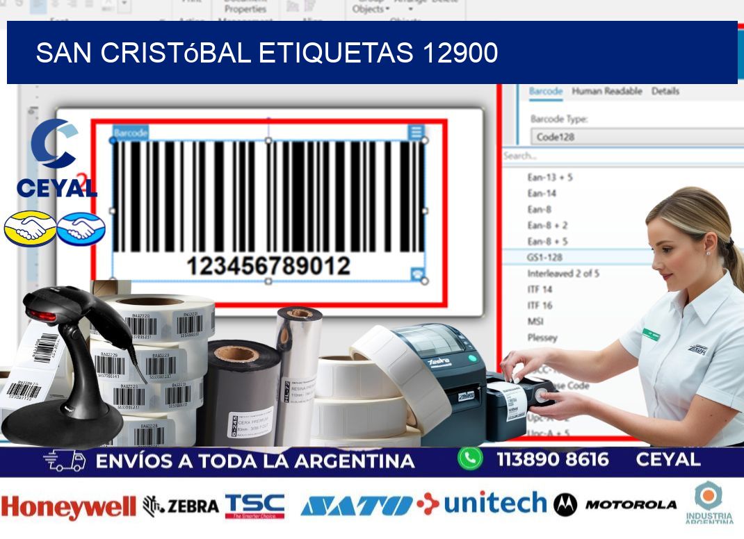 San Cristóbal etiquetas 12900