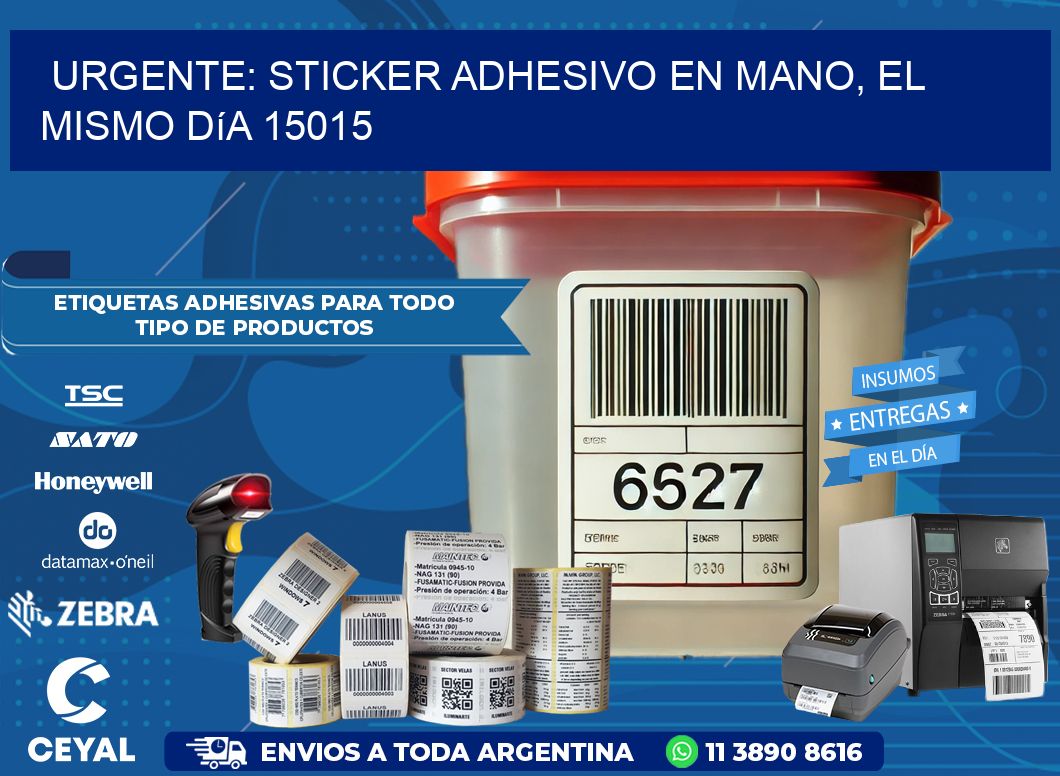 Urgente: Sticker adhesivo en Mano, el Mismo Día 15015