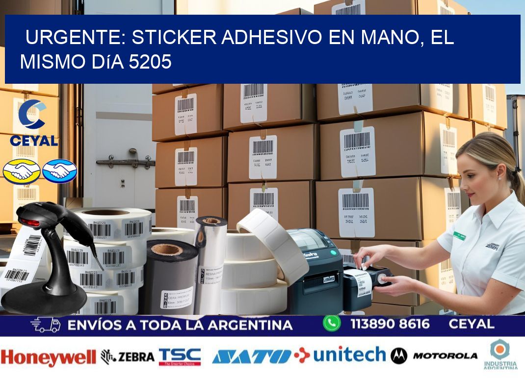 Urgente: Sticker adhesivo en Mano, el Mismo Día 5205