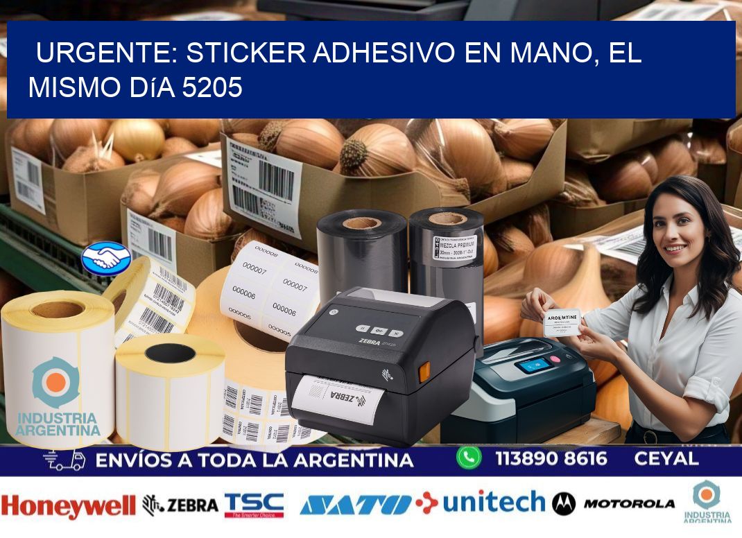 Urgente: Sticker adhesivo en Mano, el Mismo Día 5205
