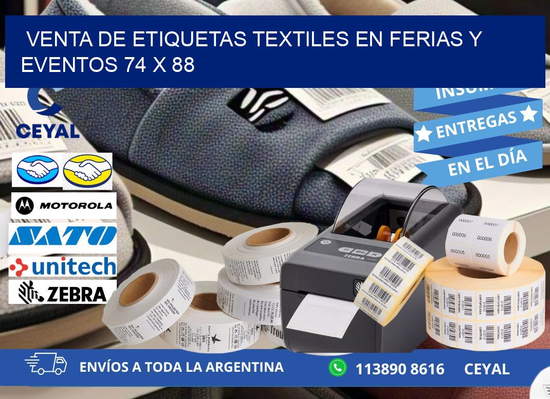Venta de Etiquetas Textiles en Ferias y Eventos 74 x 88