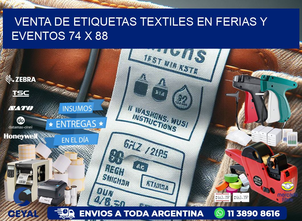 Venta de Etiquetas Textiles en Ferias y Eventos 74 x 88