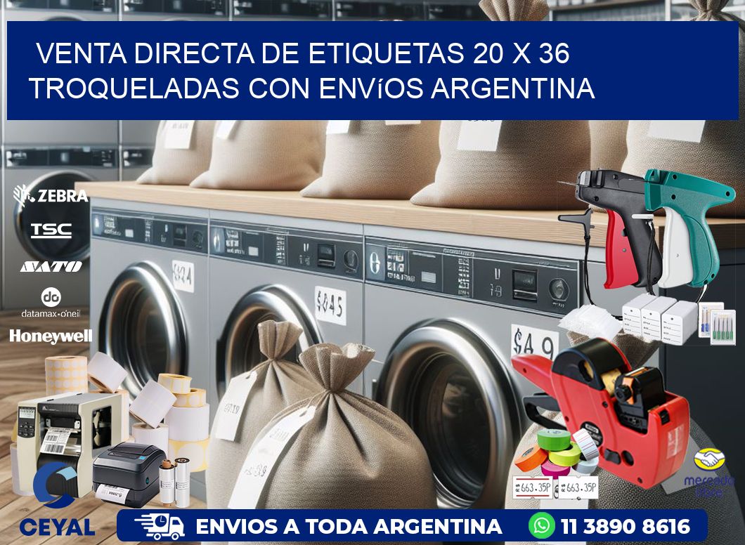 Venta directa de etiquetas 20 x 36 troqueladas con envíos Argentina