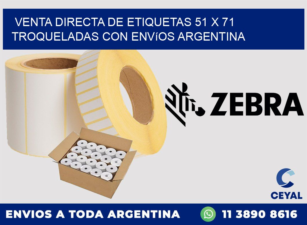 Venta directa de etiquetas 51 x 71 troqueladas con envíos Argentina