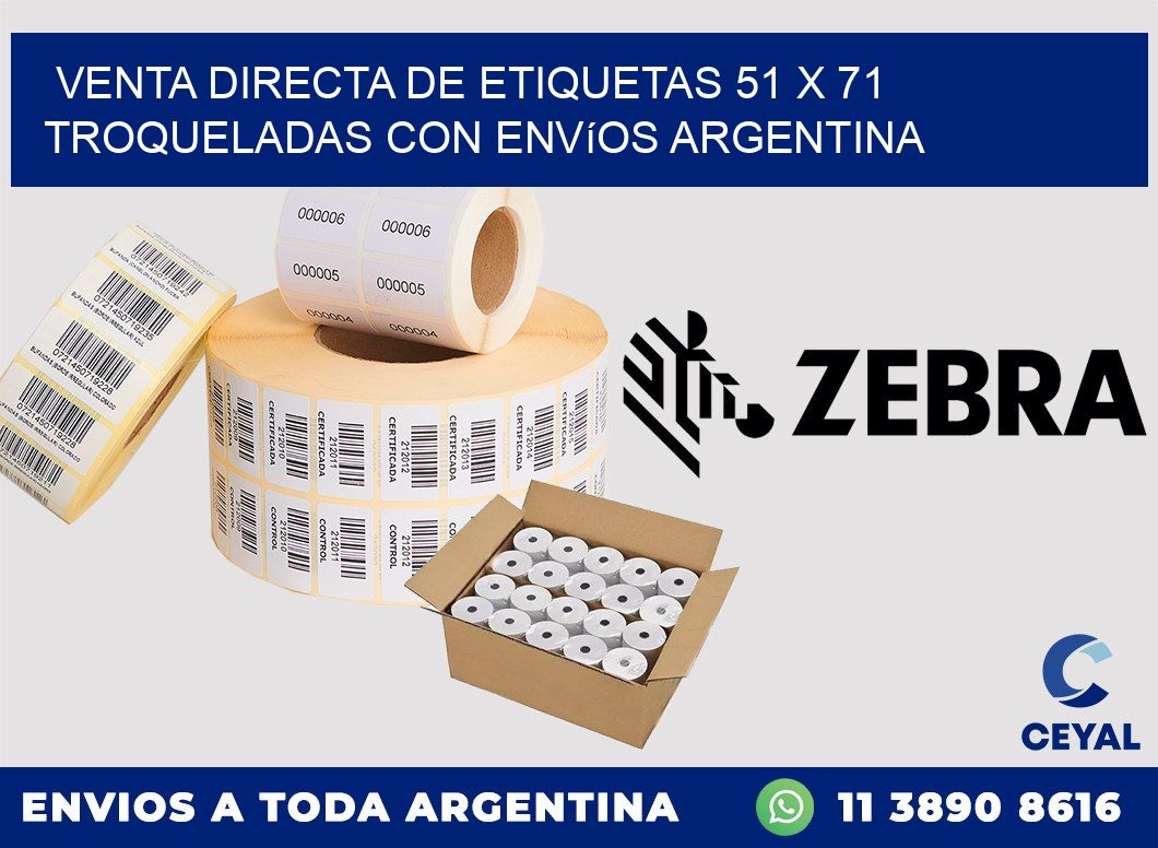 Venta directa de etiquetas 51 x 71 troqueladas con envíos Argentina