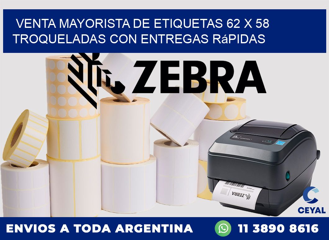 Venta mayorista de etiquetas 62 x 58 troqueladas con entregas rápidas