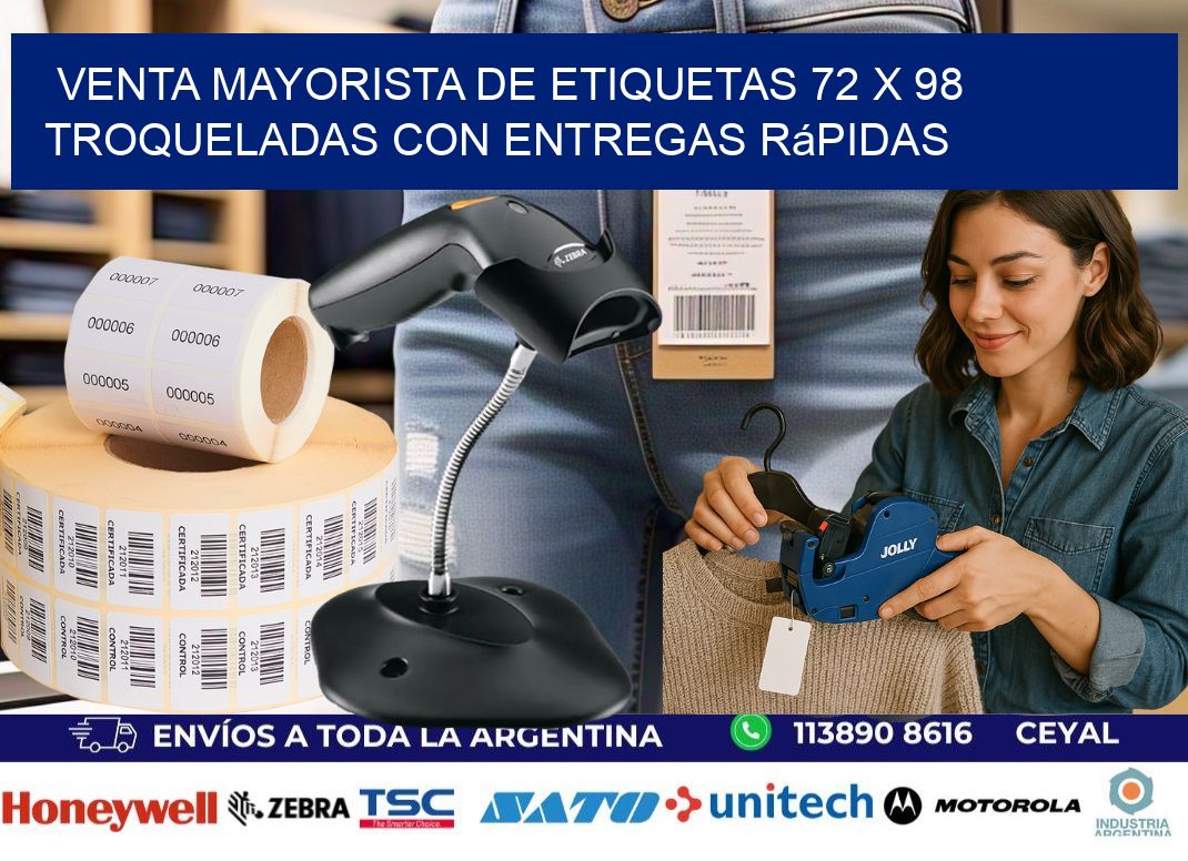 Venta mayorista de etiquetas 72 x 98 troqueladas con entregas rápidas