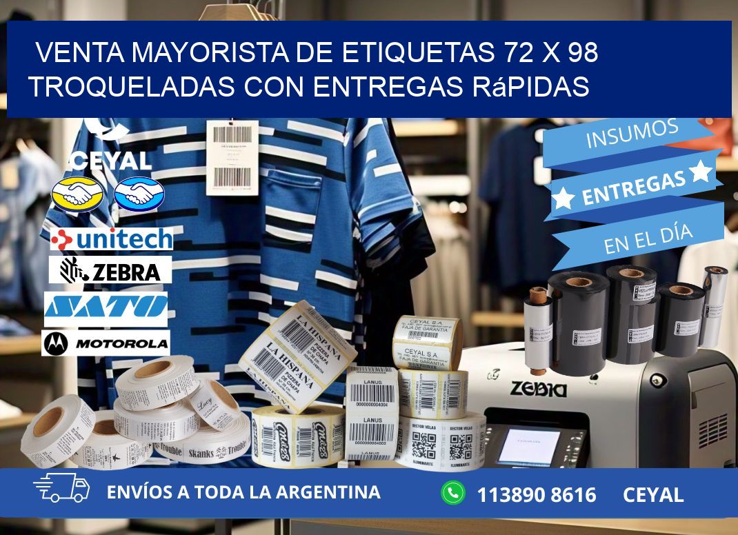 Venta mayorista de etiquetas 72 x 98 troqueladas con entregas rápidas