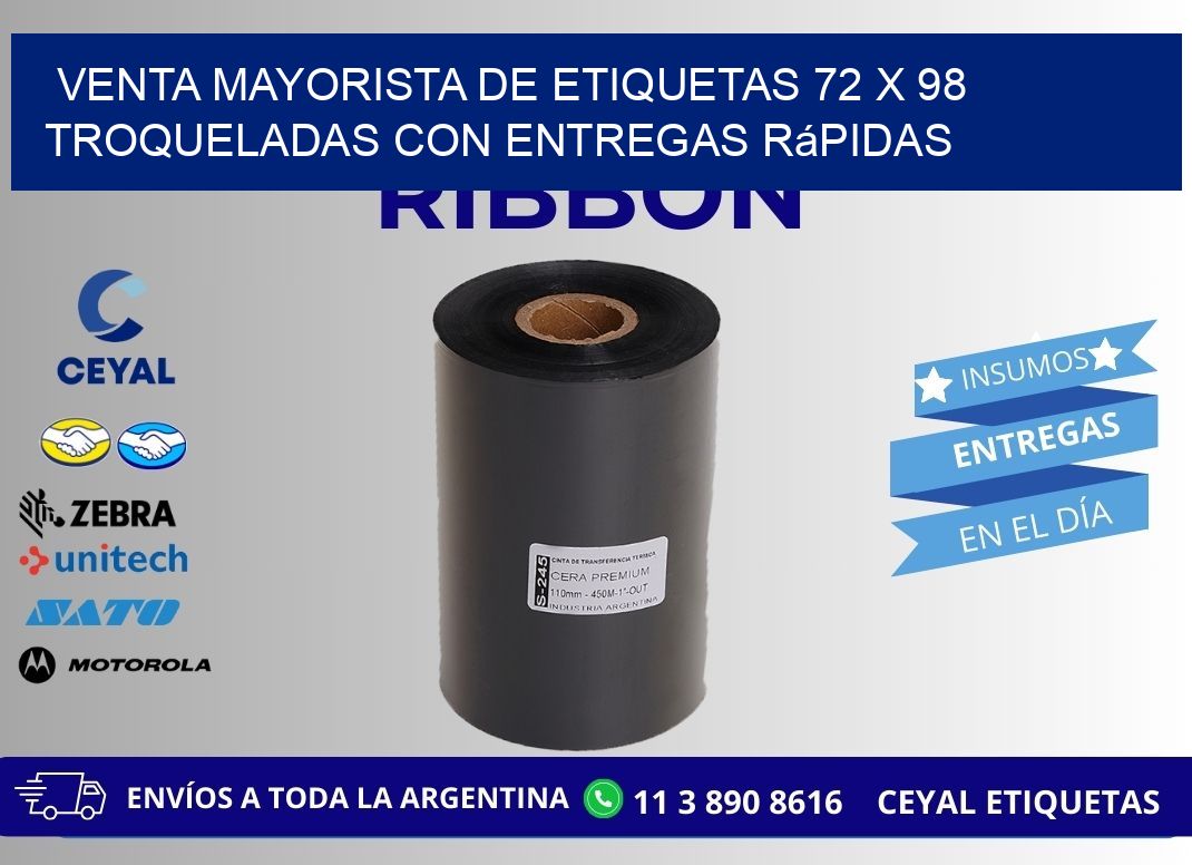 Venta mayorista de etiquetas 72 x 98 troqueladas con entregas rápidas
