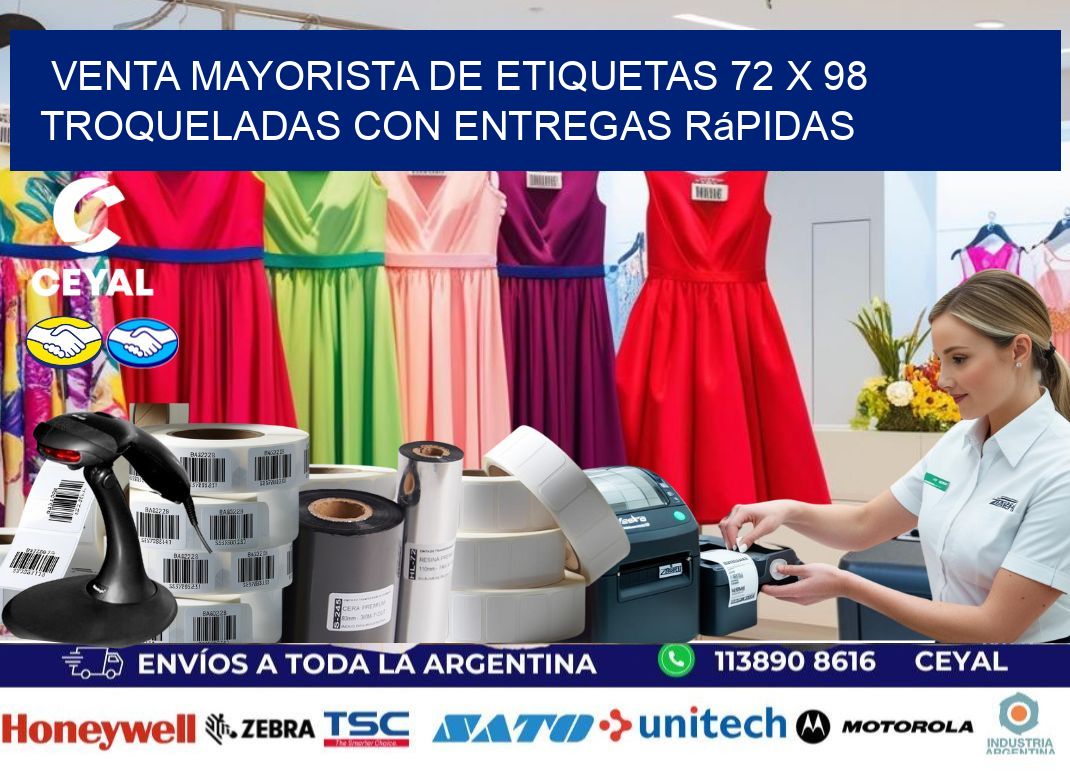 Venta mayorista de etiquetas 72 x 98 troqueladas con entregas rápidas